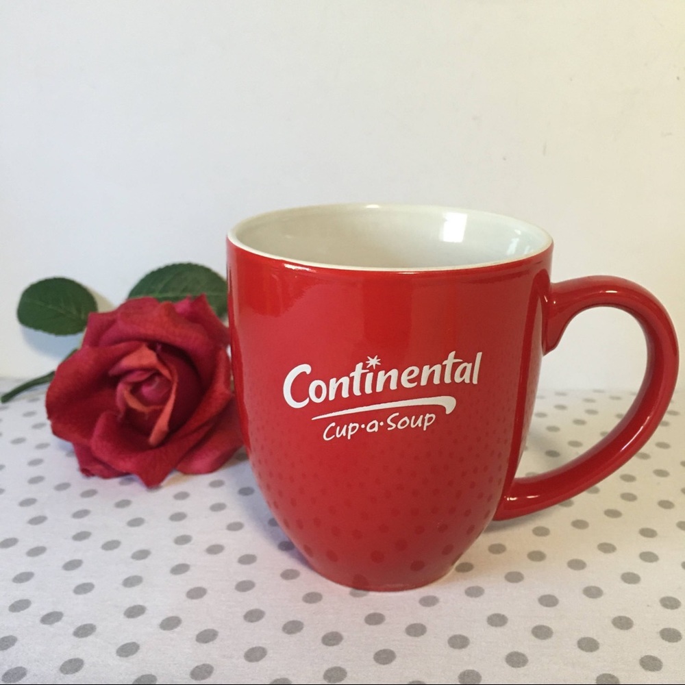 Cup Mug Continental Cup-a-soup red white EUC